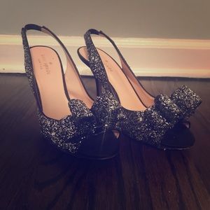 Black sparkly kate spade heels